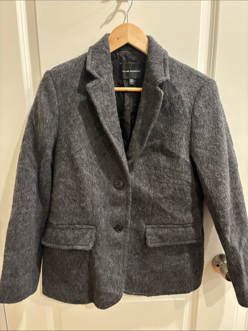 Club Monaco Charcoal Gray Wool-Blend Women's Blazer